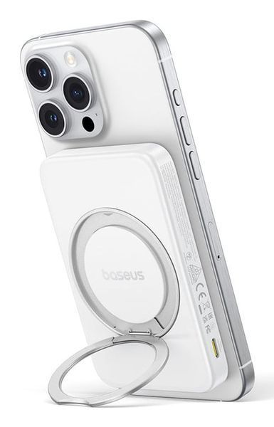 Зовнішній акумулятор (павербанк) Baseus PicoGo Qi2 5000mAh Moon White (P10076800213-01) 1364667 фото