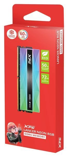 Память для настольных компьютеров Adata 16 GB DDR5 6400 MHz XPG Lancer Neon RGB (AX5U6400C3216G-CLANRSG) 1480443 фото