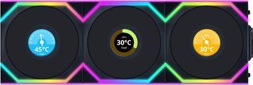 Вентилятор Lian Li Uni Fan SL Wireless LCD 120 Reverse Blade Black 3-pack (12RSLLCD1W3B) 1420999 фото