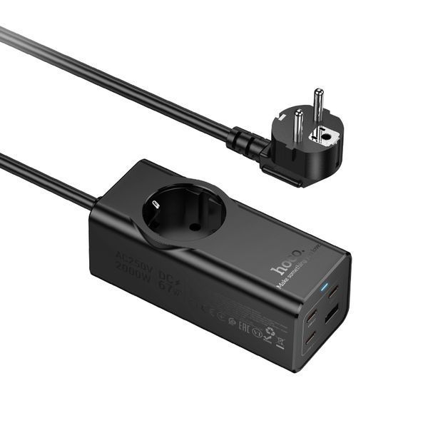 Сетевой фильтр Hoco NS9 Wisdom 1-position Black 1474336ua фото