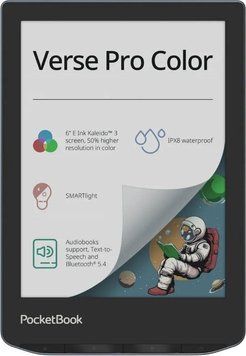 Електронна книга з підсвічуванням PocketBook 634K3 Verse Pro Color StormySea (PB634K3-1-CIS, PB634K3-1-WW) 1427233ua фото