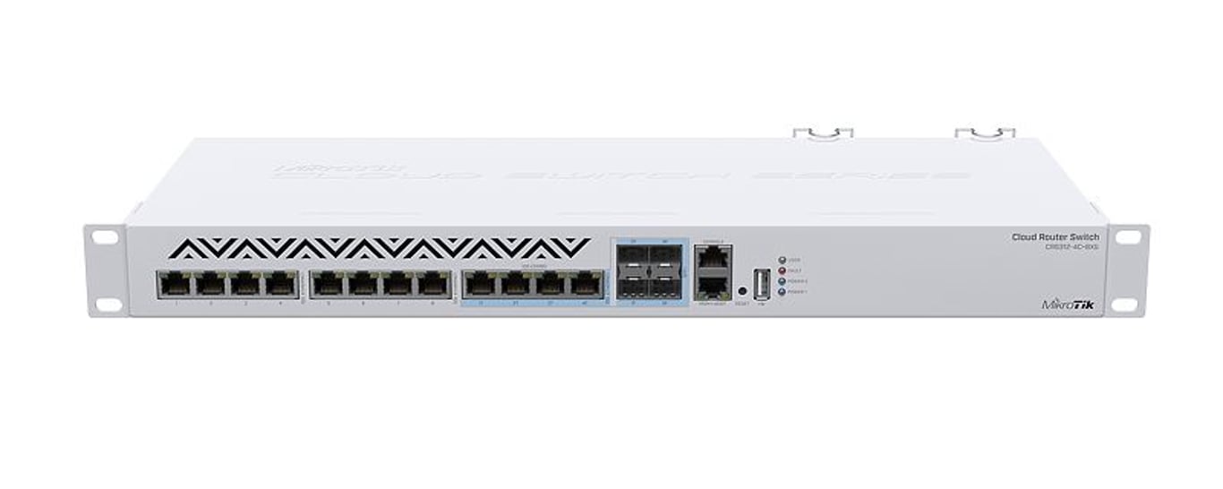 Фото Комутатор керований 3-го рівня Mikrotik CRS312-4C+8XG-RM