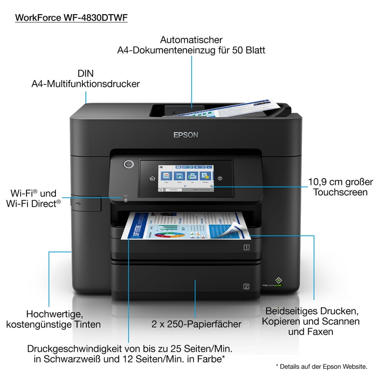 фото БФП Epson WorkForce Pro WF-4830DTWF (C11CJ05402) 3
