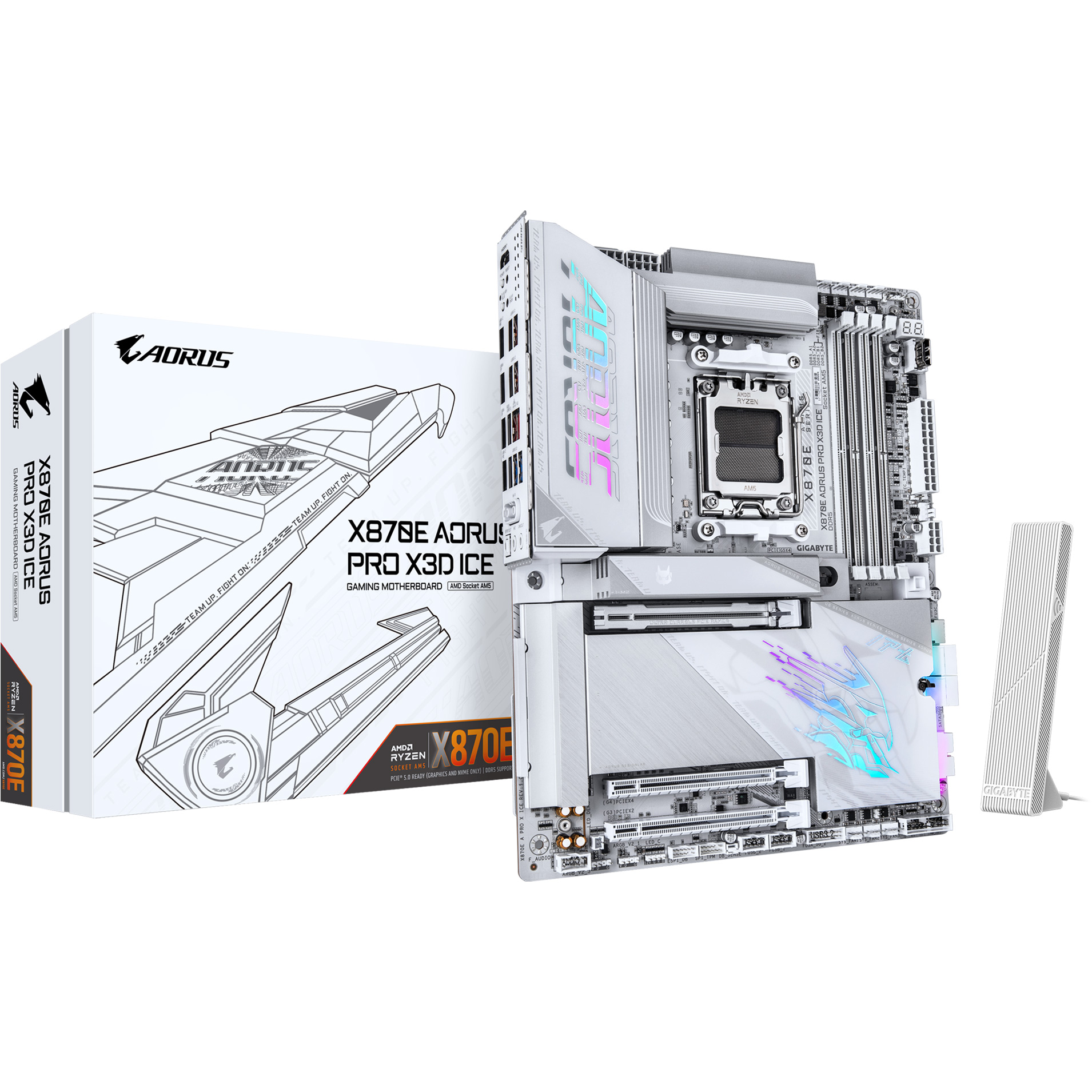 фото Материнська плата Gigabyte X870E Aorus Pro X3D ICE 1