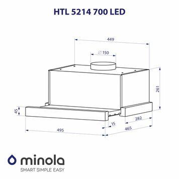 Витяжка телескопічна Minola HTL 5214 BLF 700 LED 1474889ua фото