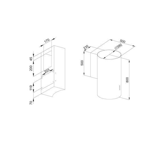 Витяжка декоративна VDB Cylindra P Black 1358614 фото