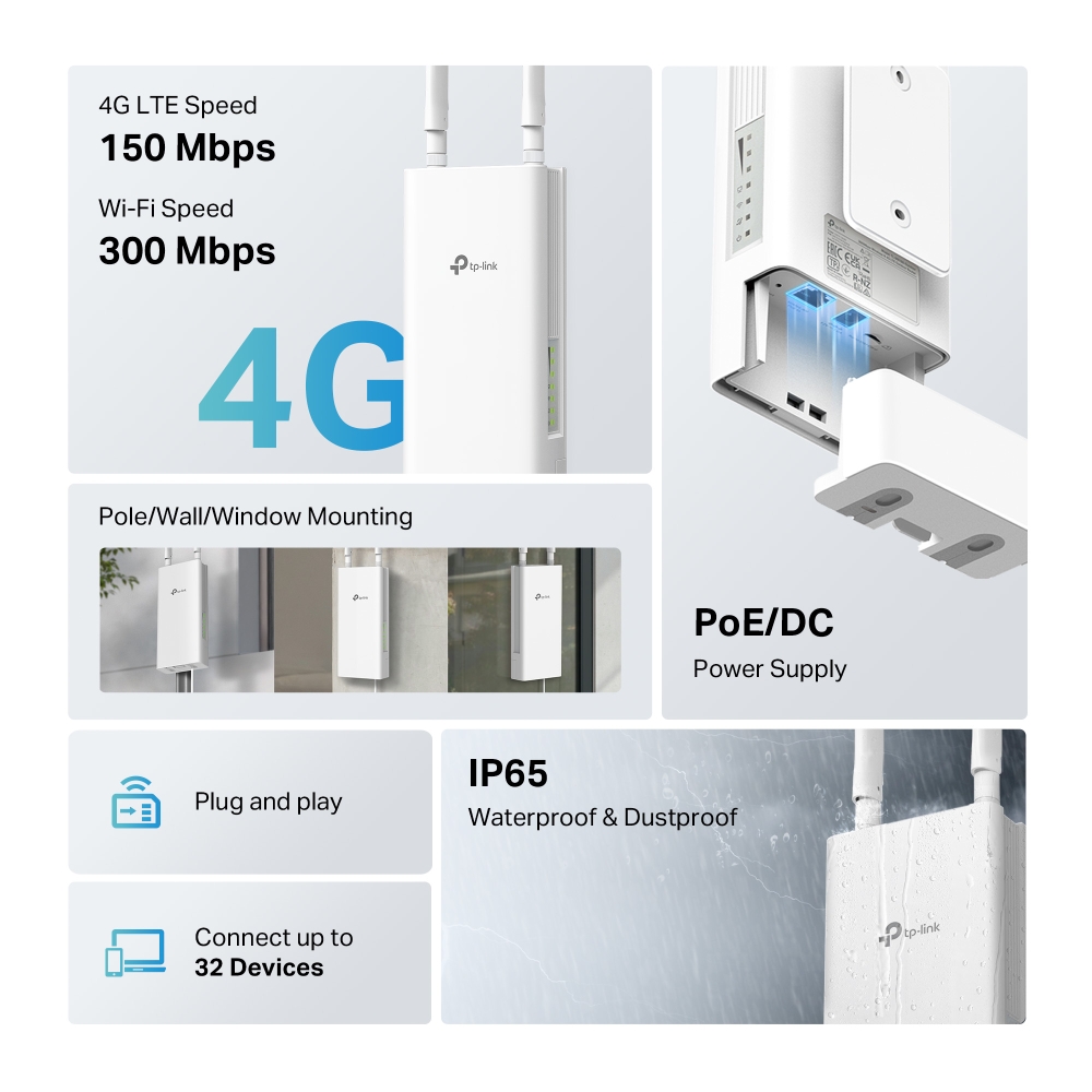 Фото Бездротовий маршрутизатор (роутер) TP-Link Archer MR402-Outdoor