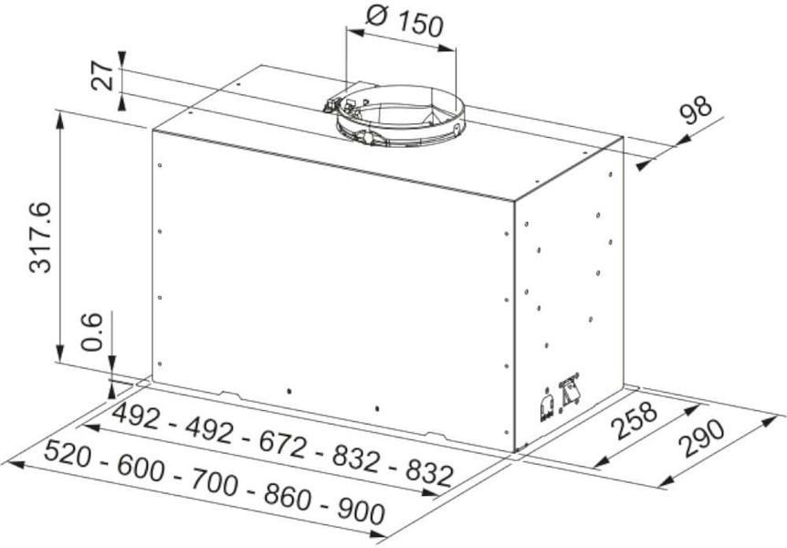 Вытяжка встроенная Franke Box Flush Basic FBFE BK A70 (305.0728.431) 1458835ua фото