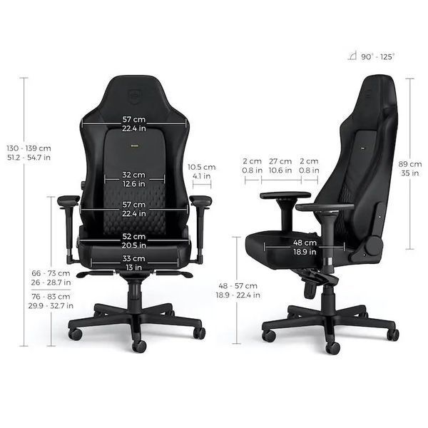 Компьютерное кресло для геймера Noblechairs Hero Real Leather Black 1350448 фото