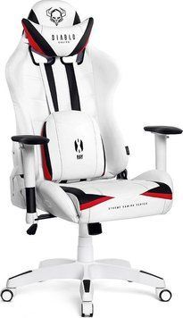 Комп'ютерне крісло для геймера Diablo Chairs X-RAY Normal Size L White/Black 1376497 фото