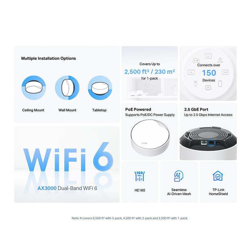 Фото Mesh-система TP-Link Deco X50 PoE 1-Pack