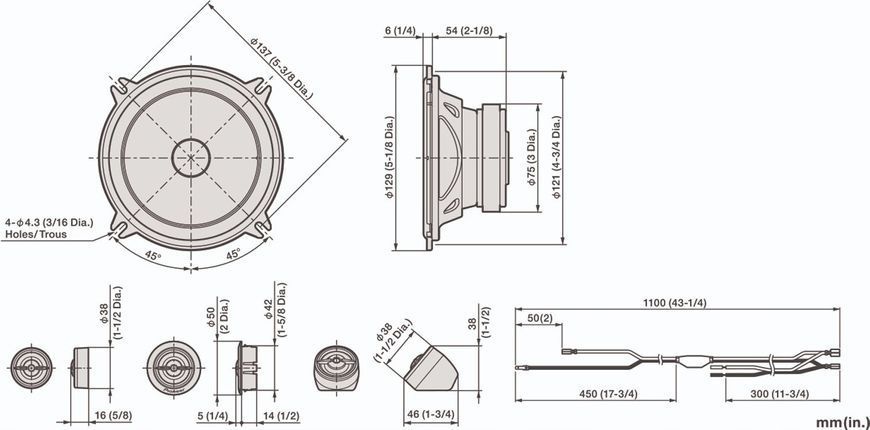 Коаксіальна автоакустика Pioneer TS-A1301C 1350891 фото