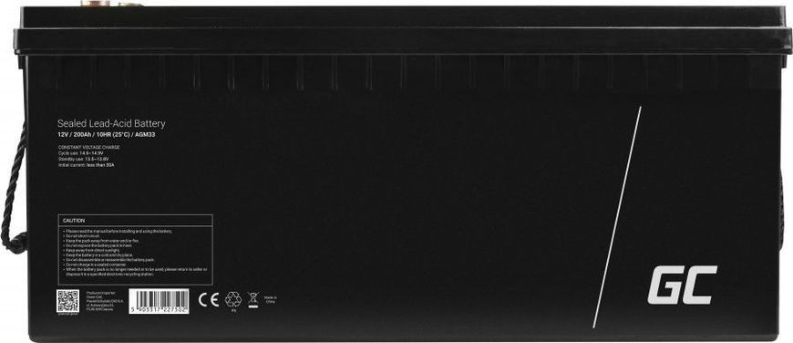 Аккумулятор для ИБП/инвертора Green Cell AGM 12V 200Ah (AGM33) 1363407 фото