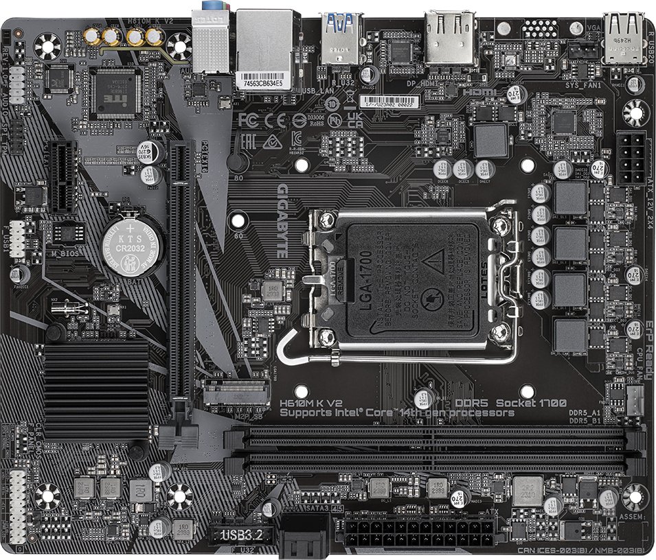 фото Материнская плата Gigabyte H610M K V2 3