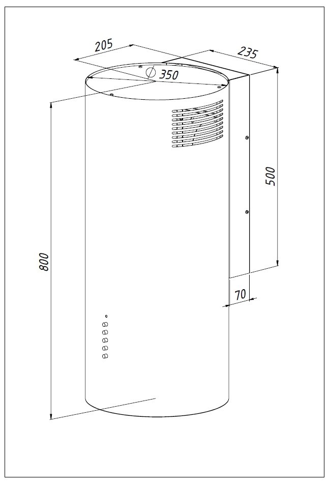 фото Витяжка декоративна Akpo WK-4 Balmera WL Slim Gold 2