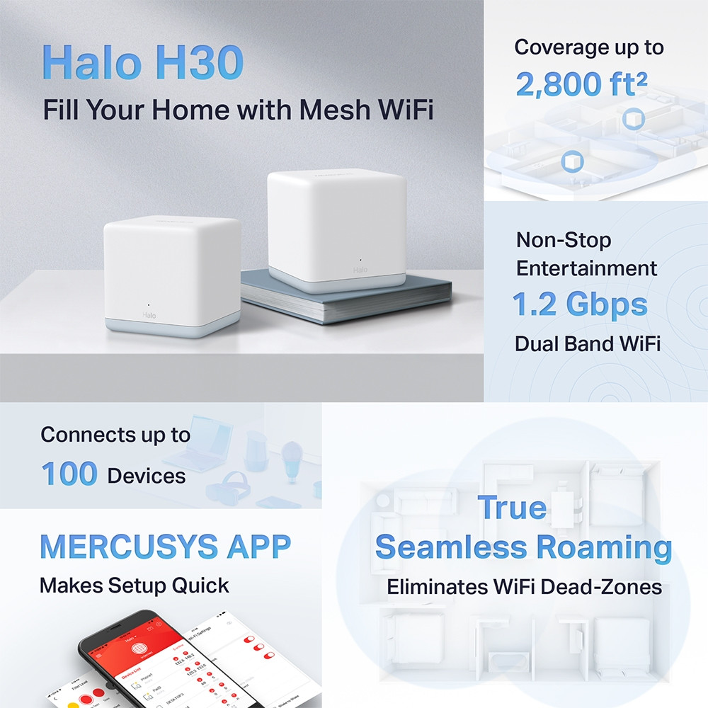 Фото Mesh-система Mercusys Halo H30 (2-pack)