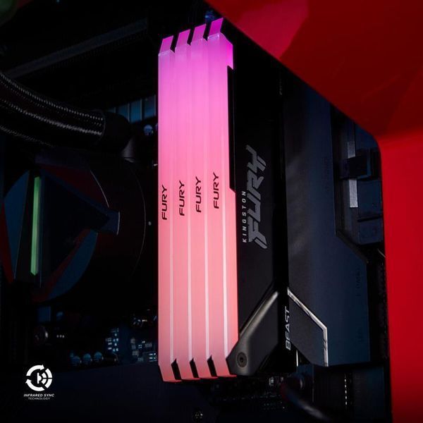 Пам'ять для настільних комп'ютерів Kingston Fury 16 GB (2x8GB) DDR4 3200 MHz Beast RGB (KF432C16BB2AK2/16WP) 1473892ua фото