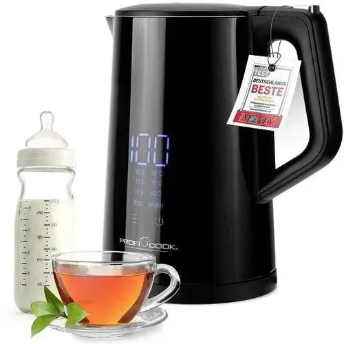 Електрочайник ProfiCook PC-WKS 1243 1,7 л, 2200 Вт, сенсорне керування, регулювання температури, чорний