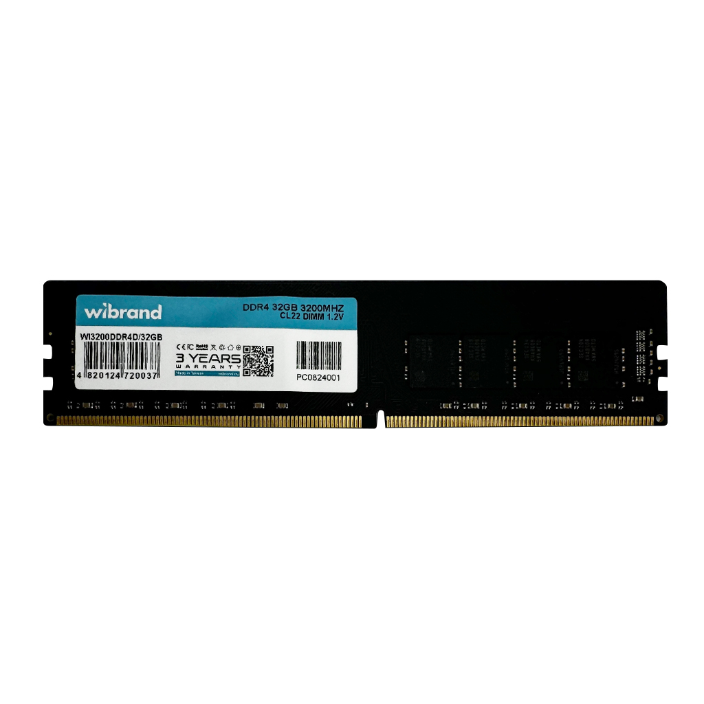 Фото Пам'ять для настільних комп'ютерів Wibrand 32 GB DDR4 3200 MHz (WI3200DDR4D/32GB)