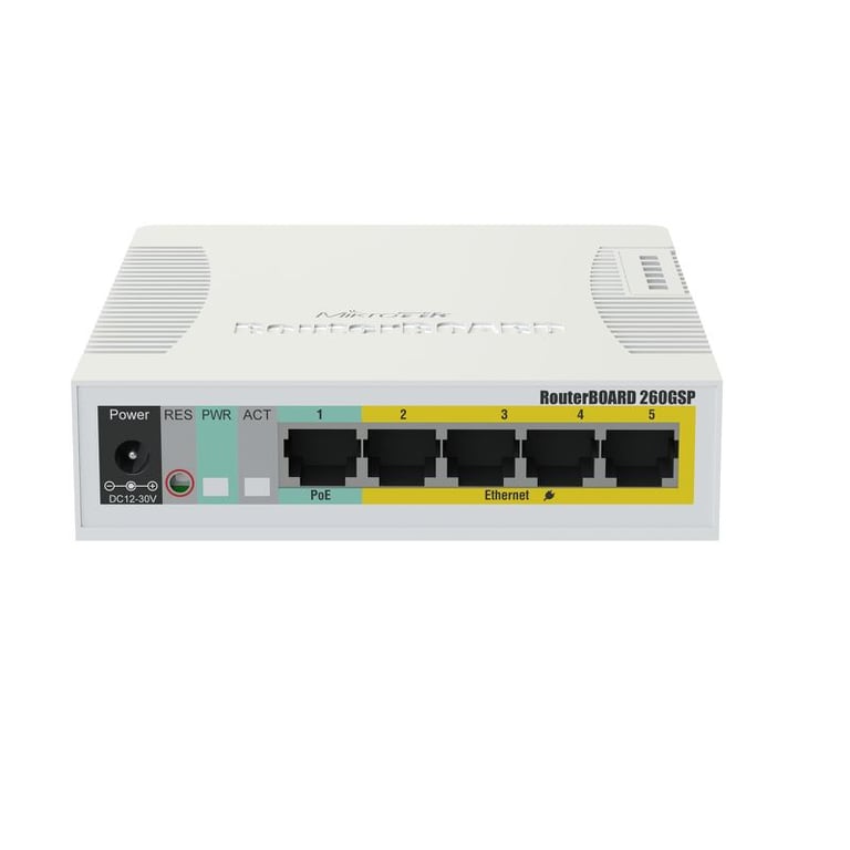 фото Коммутатор управляемый уровня 2 Mikrotik RB260GSP (CSS106-1G-4P-1S) 1