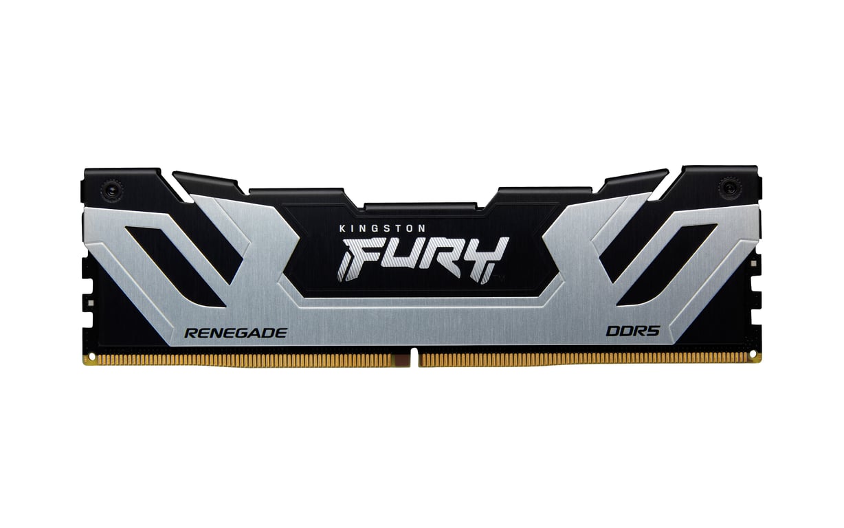 Фото Пам'ять для настільних комп'ютерів Kingston Fury 48 GB (2x24GB) CUDIMM DDR5 8400 MHz Renegade Silver/Black (KF584CU40RSK2-48)