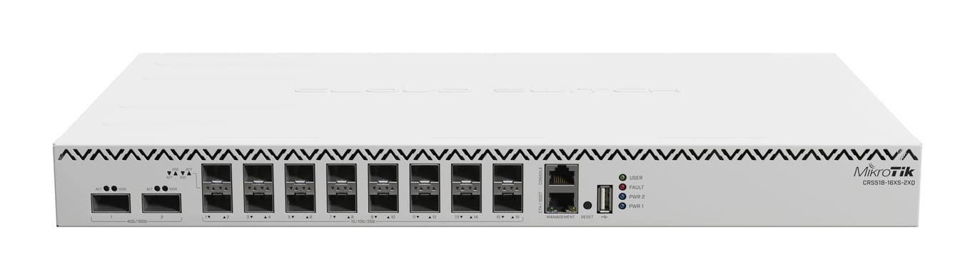 Фото Комутатор керований рівня 3 Mikrotik CRS518-16XS-2XQ