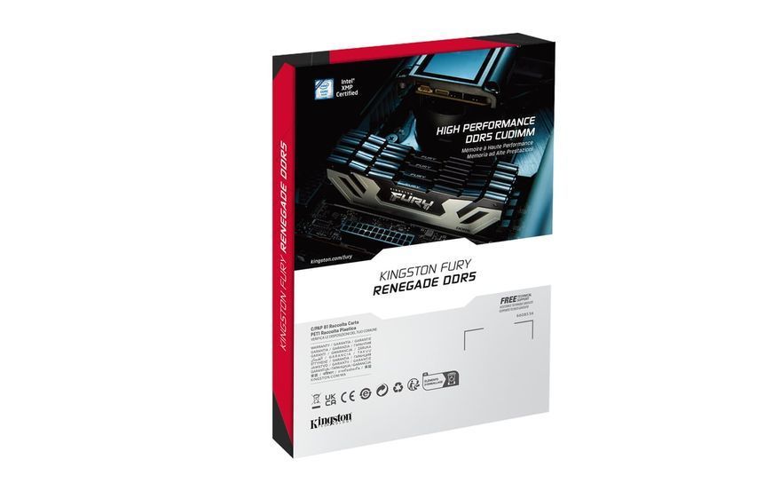 Пам'ять для настільних комп'ютерів Kingston Fury 48 GB (2x24GB) CUDIMM DDR5 8400 MHz Renegade Silver/Black (KF584CU40RSK2-48) 1438547 фото