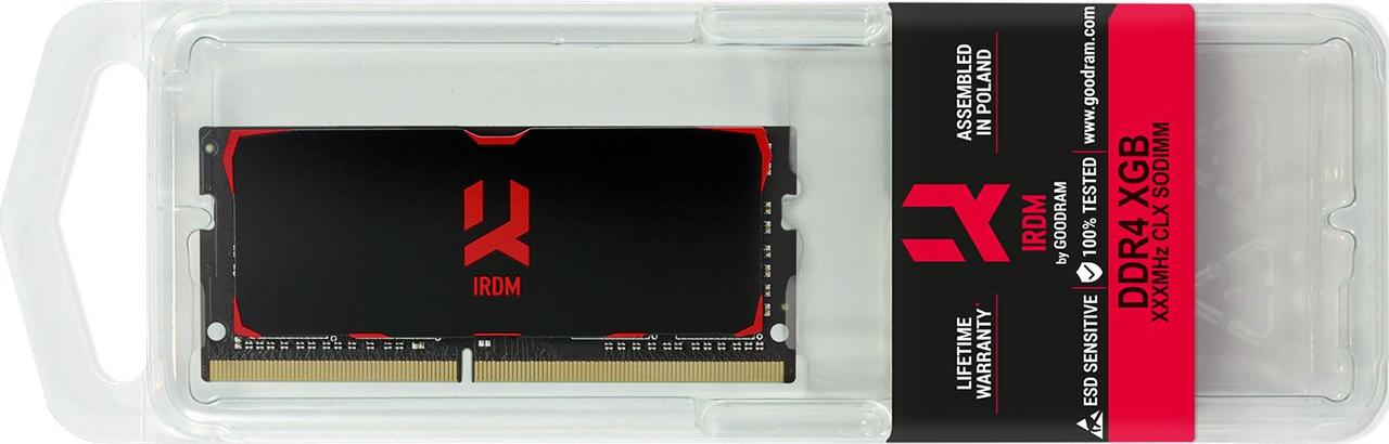 Фото Пам'ять для ноутбуків Goodram 16 GB SO-DIMM DDR4 3200MHz IRDM Black (IR-3200S464L16A/16G)