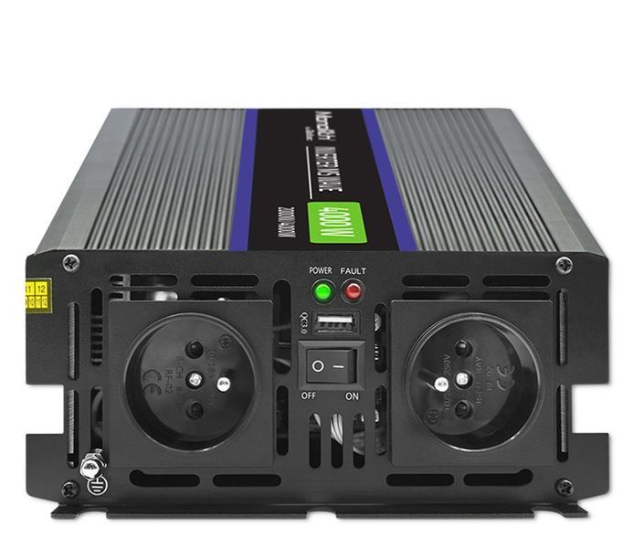 Перетворювач (інвертор) DC-AC Qoltec 12V/230V 2000/4000W (51928) 1400972 фото