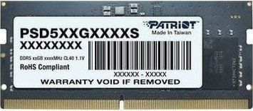 Память для ноутбуков Patriot 16 GB SO-DIMM DDR5 5600 MHz (PSD516G560081S) 1388751 фото