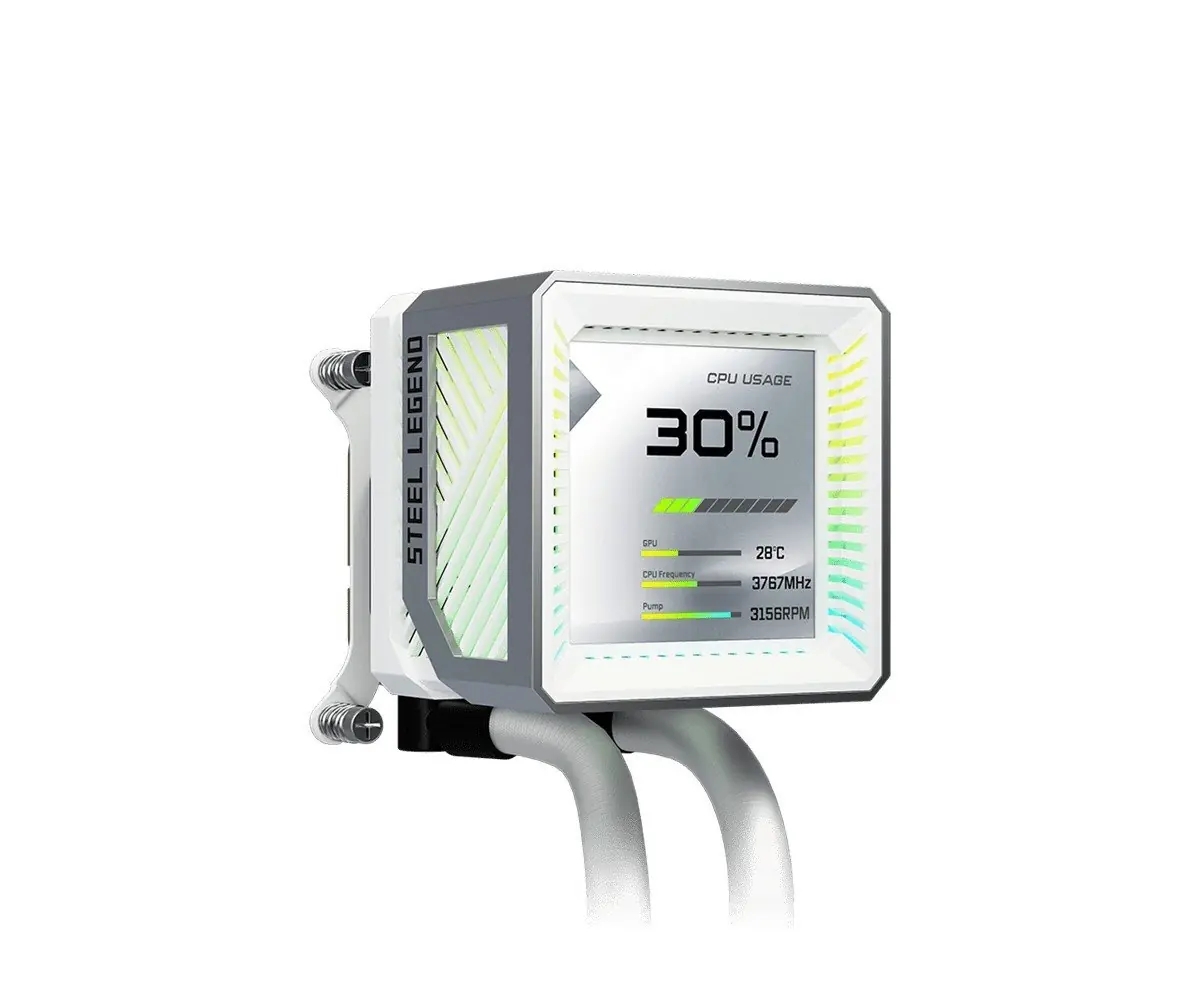 фото Водяне охолодження ASRock Steel Legend 360 LCD White 1