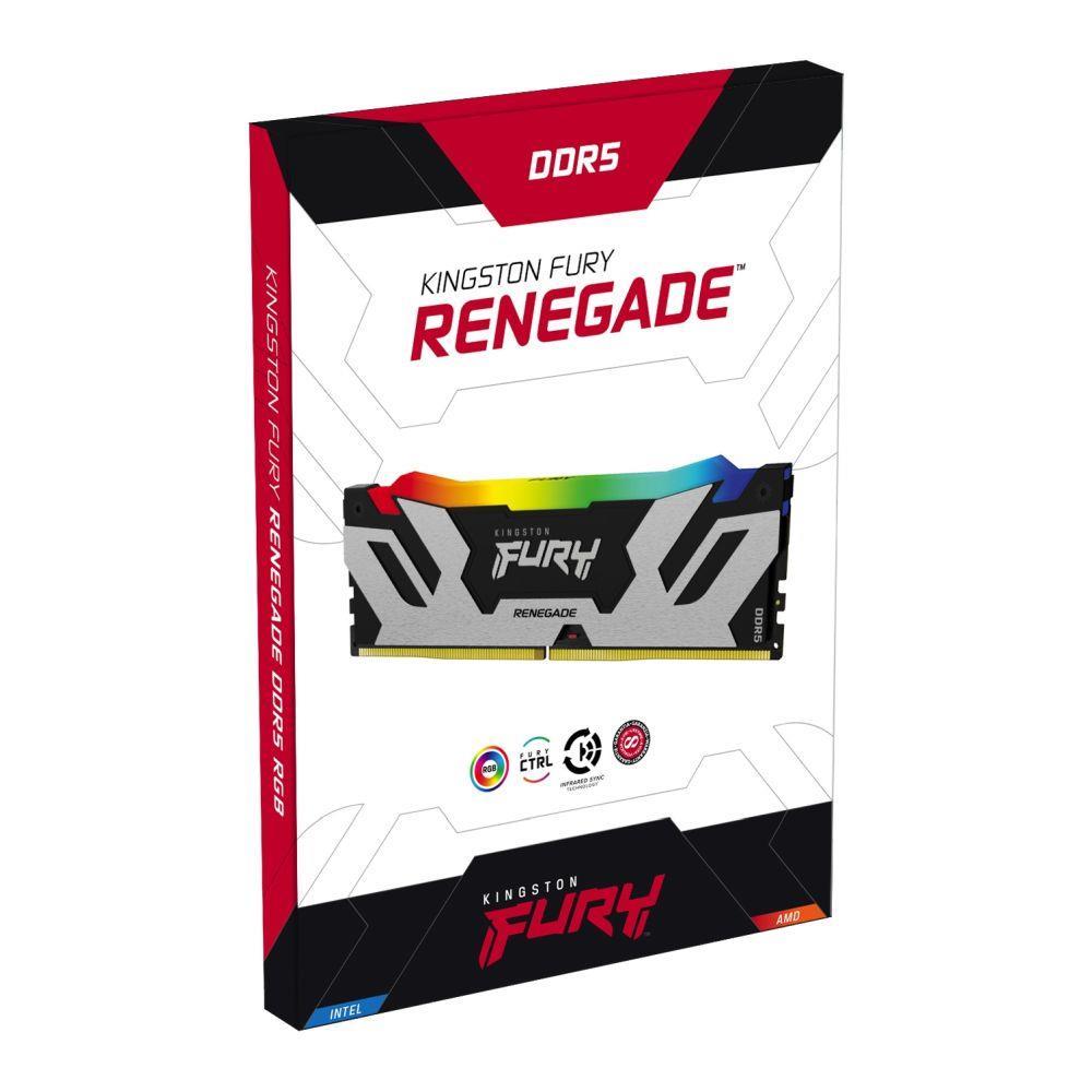 Фото Пам'ять для настільних комп'ютерів Kingston Fury 48 GB DDR5 6000 MHz Renegade RGB (KF560C32RSA-48)