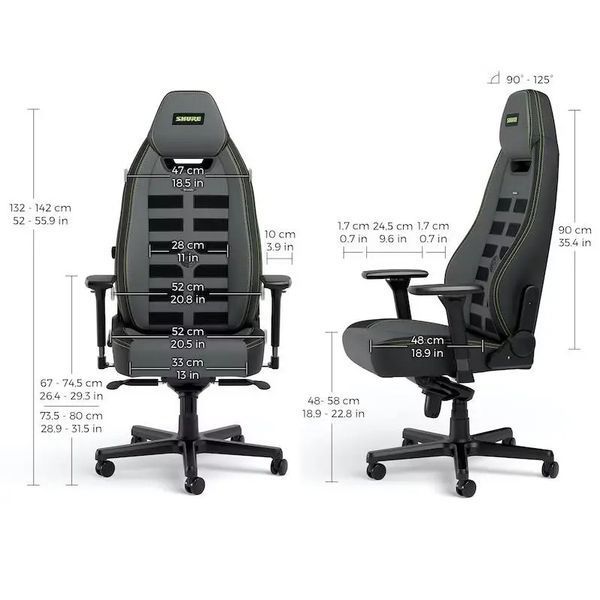 Комп'ютерне крісло для геймера Noblechairs Legend Shure Edition Gray-Black 1350439 фото