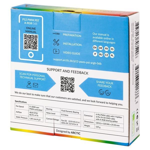 Вентилятор Arctic P12 PWM PST A-RGB (ACFAN00254A) 1353385 фото