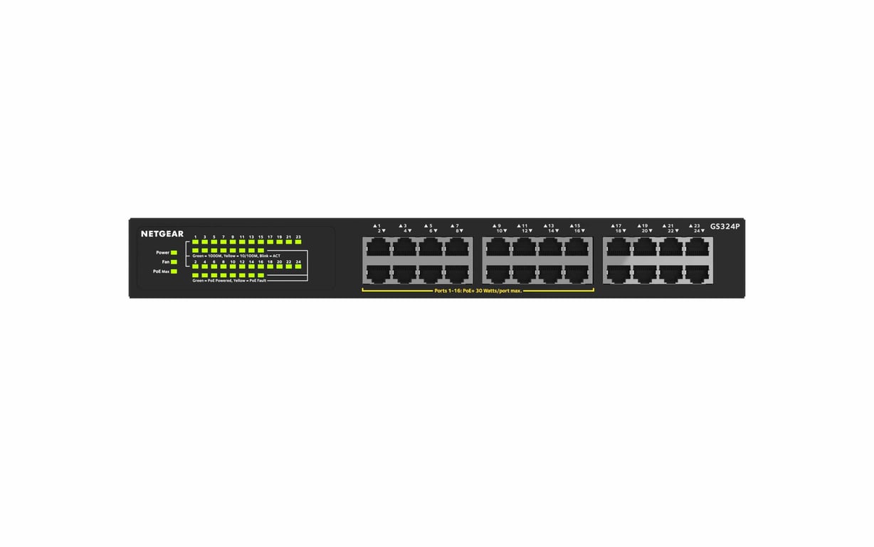 Фото Комутатор некерований Netgear GS324P (GS324P-100EUS)
