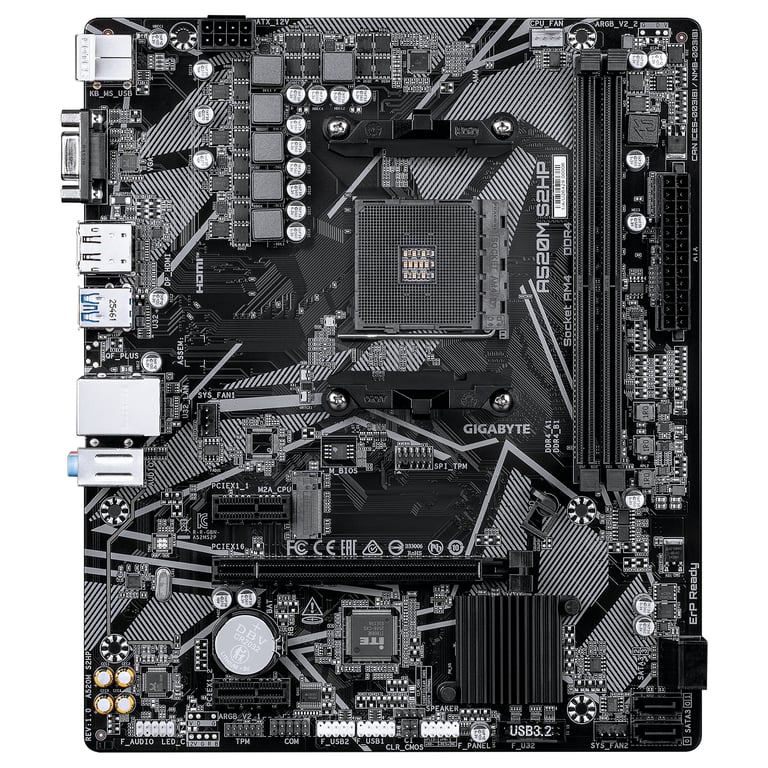 фото Материнська плата Gigabyte A520M S2HP 1