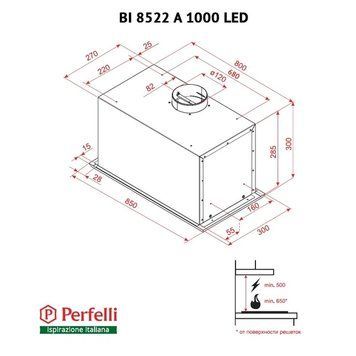 Витяжка вбудована Perfelli BI 8522 A 1000 I LED 1474814ua фото