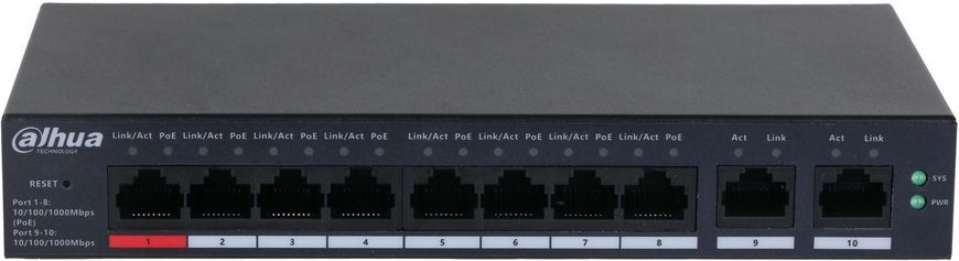 Комутатор керований рівня 2 Dahua Technology DH-CS4010-8GT-110 1367844 фото