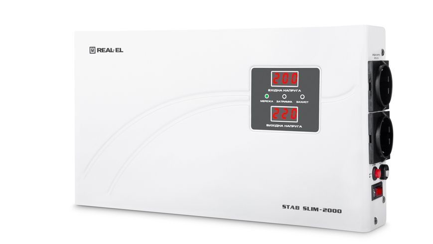 Стабилизатор напряжения Real-El STAB SLIM-2000 White (EL122400008) 1441040ua фото