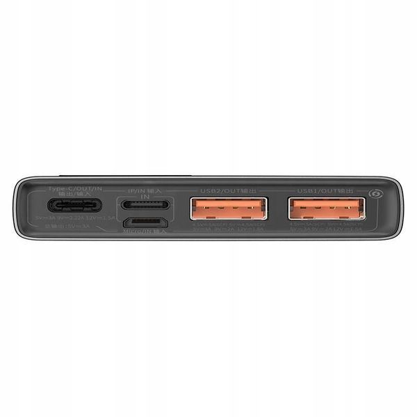 Внешний аккумулятор (павербанк) Baseus Adaman Metal Digital Display 10000mAh 22.5W (2021 Editon) Black Overseas Edition (PPAD070001) 1364010 фото
