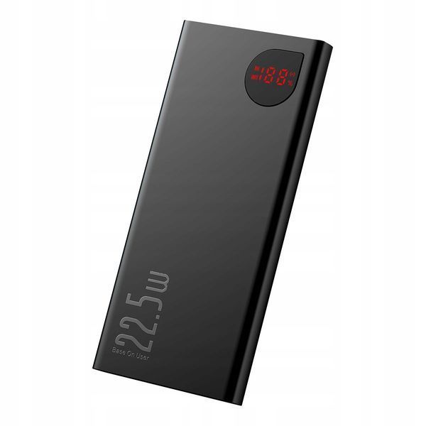 Внешний аккумулятор (павербанк) Baseus Adaman Metal Digital Display 10000mAh 22.5W (2021 Editon) Black Overseas Edition (PPAD070001) 1364010 фото