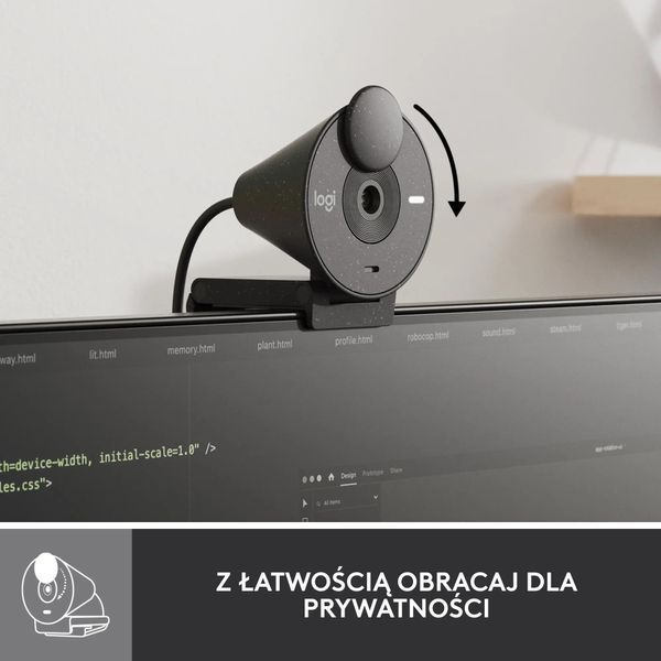 Веб-камера Logitech Brio 300 FHD Graphite (960-001436) 1353860 фото