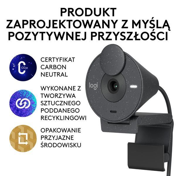 Веб-камера Logitech Brio 300 FHD Graphite (960-001436) 1353860 фото