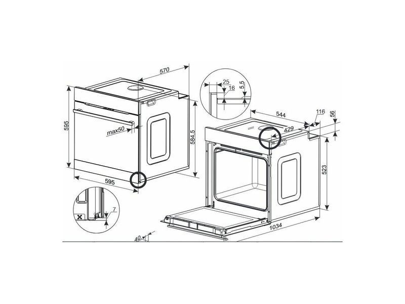 Духовка електрична Amica ED37618X X-Type 1360852 фото
