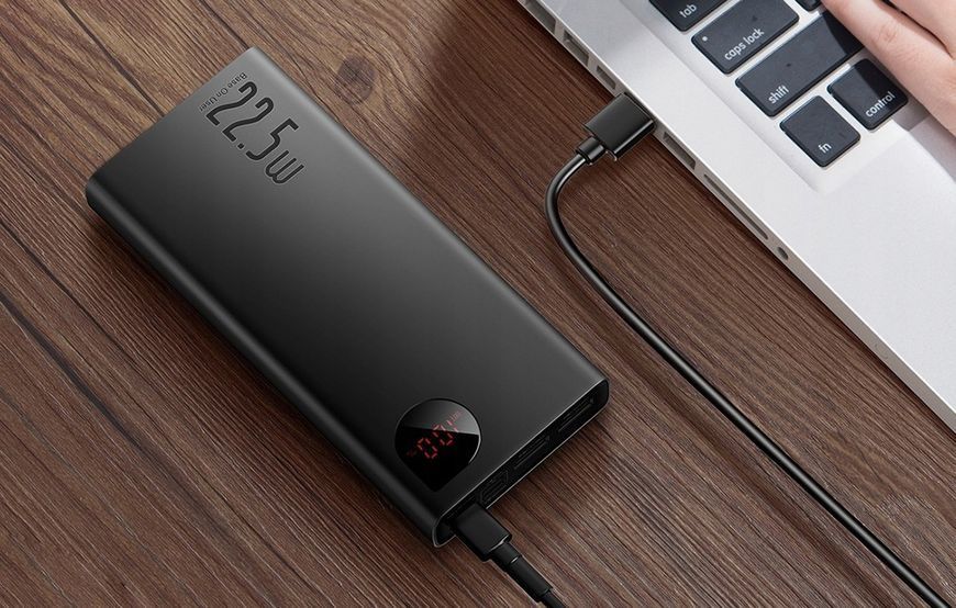 Внешний аккумулятор (павербанк) Baseus Adaman Metal Digital Display 10000mAh 22.5W (2021 Editon) Black Overseas Edition (PPAD070001) 1364010 фото