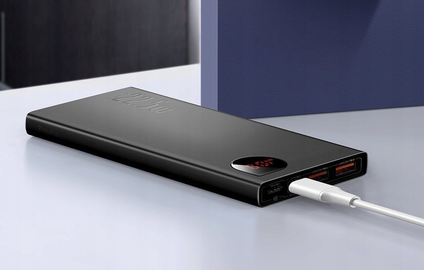 Внешний аккумулятор (павербанк) Baseus Adaman Metal Digital Display 10000mAh 22.5W (2021 Editon) Black Overseas Edition (PPAD070001) 1364010 фото