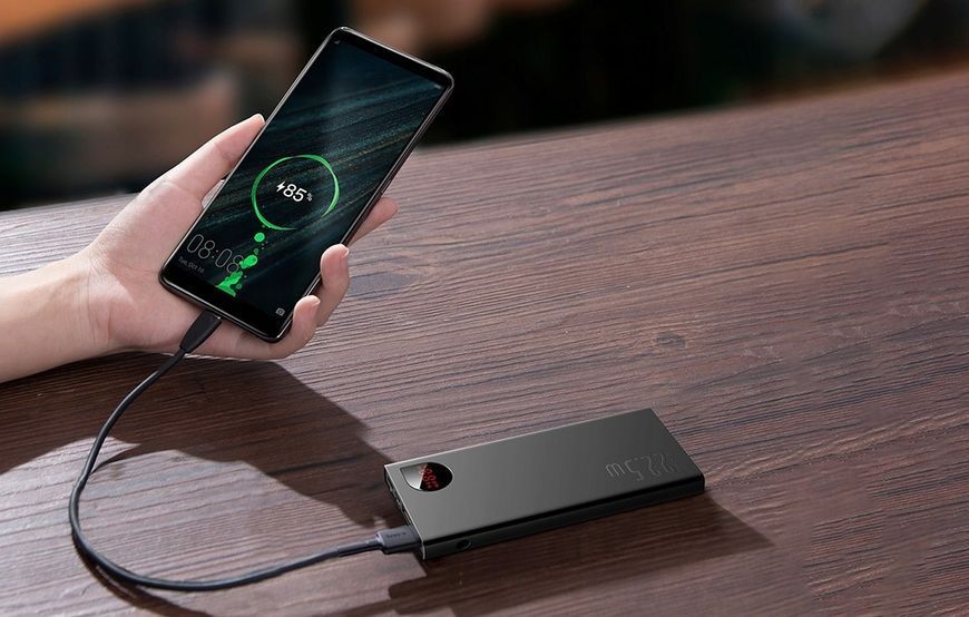 Внешний аккумулятор (павербанк) Baseus Adaman Metal Digital Display 10000mAh 22.5W (2021 Editon) Black Overseas Edition (PPAD070001) 1364010 фото