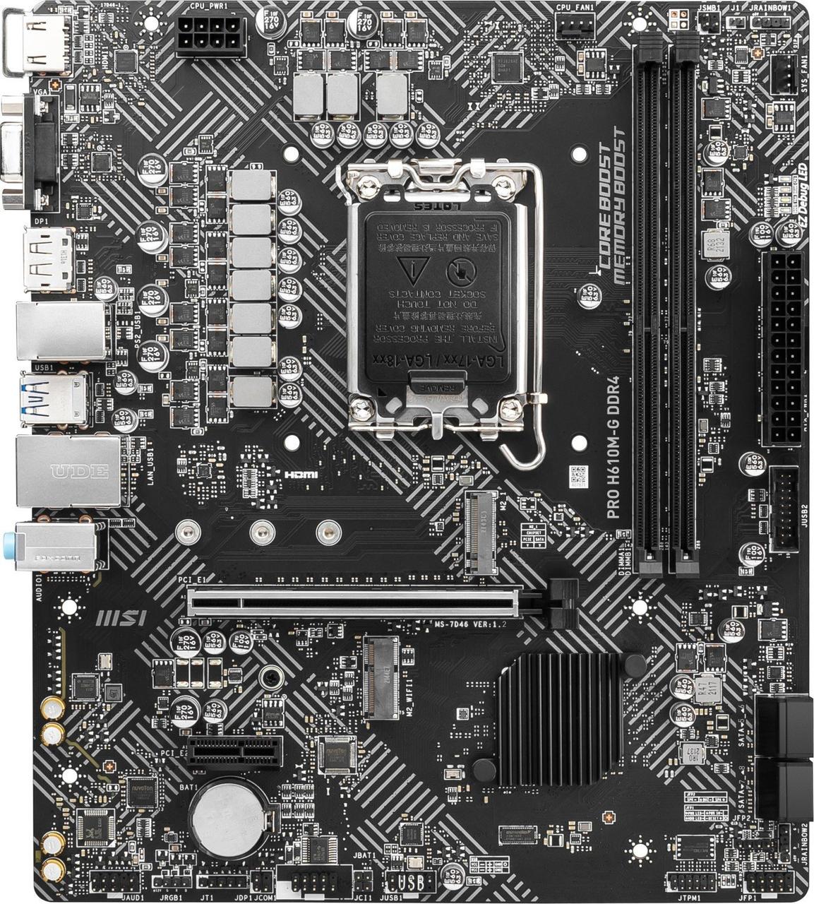 Фото Материнська плата MSI PRO H610M-G DDR4