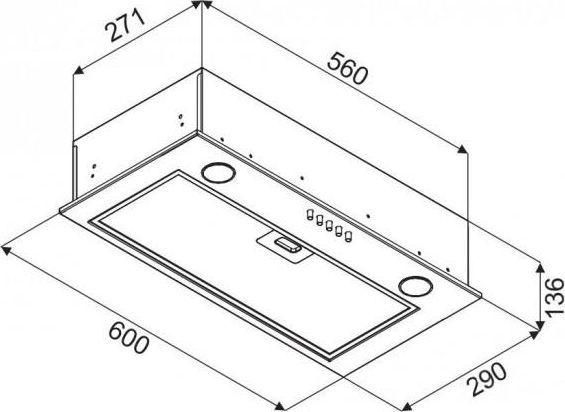 Витяжка вбудована VDB Box Eco 60 Black 1356665 фото