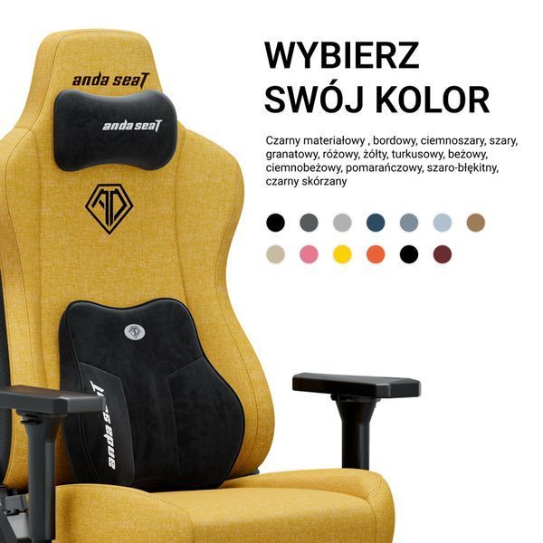 Комп'ютерне крісло для геймера Anda Seat Kaiser 3E XL Fabric Bright Yellow (AD23YC-XL-09-Y-CF-Y01) 1366599 фото